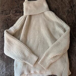 H&M Oversized Cozy Cream Turtleneck Sweater